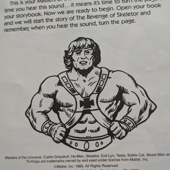 VINTAGE 1983 KIDS STUFF BOOK & RECORD MOTU THE REVENGE OF SKELETOR - Picture 3 of 5